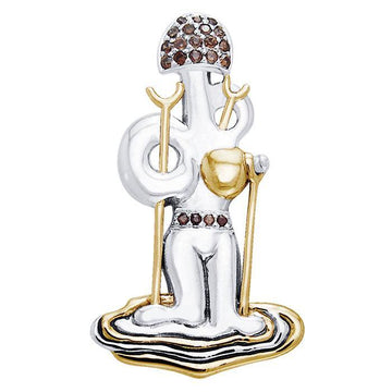 Dali-inspired fine Sterling Silver Jewelry Pendant in 18k Gold accent MPD2654 - Jewelry